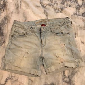 Light blue jean shorts